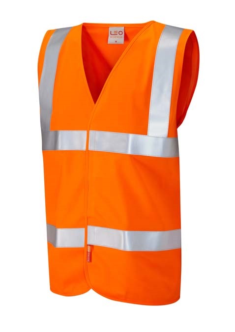 LEO WORKWEAR MILFORD ISO 20471 Cl 2 LFS Waistcoat (EN 14116)